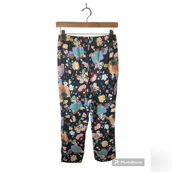 ☀️Vintage 80s 90s made in USA High Waisted Floral Pull On Trousers, size M - Picture 1 of 10